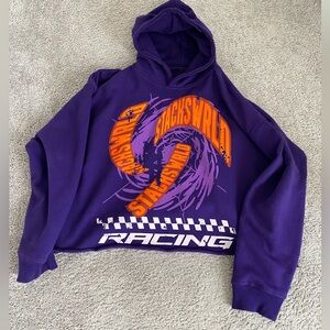 Stackswrld Cyclone Purple Hoodie Size Large Cropped